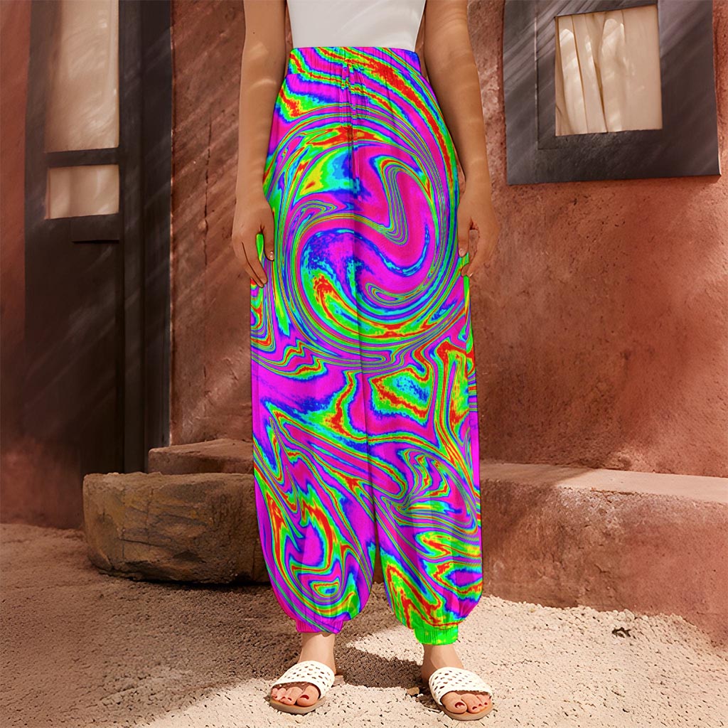 Abstract Psychedelic Liquid Trippy Print Harem Pants