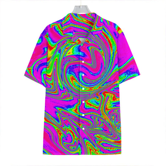 Abstract Psychedelic Liquid Trippy Print Hawaiian Shirt
