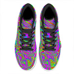 Abstract Psychedelic Liquid Trippy Print High Top Leather Sneakers