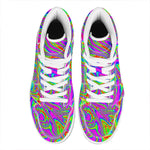 Abstract Psychedelic Liquid Trippy Print High Top Leather Sneakers