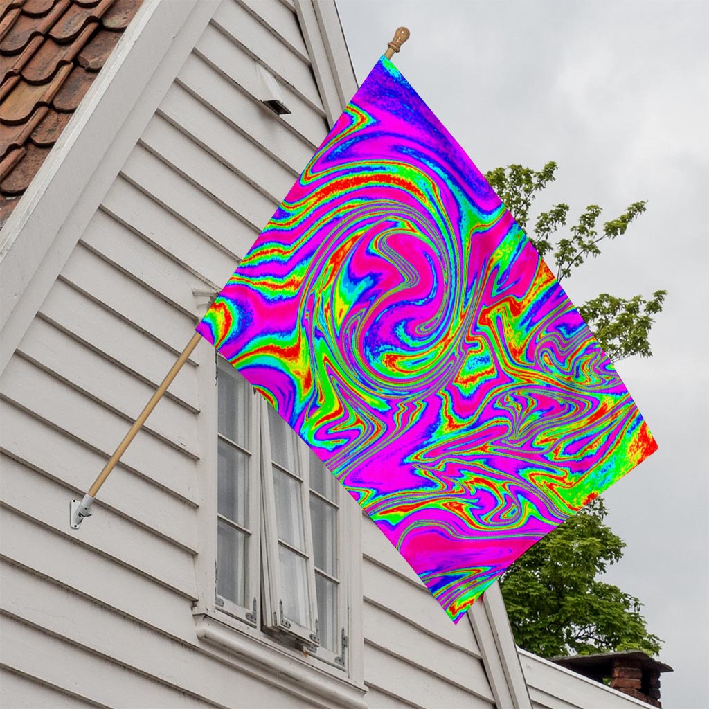 Abstract Psychedelic Liquid Trippy Print House Flag