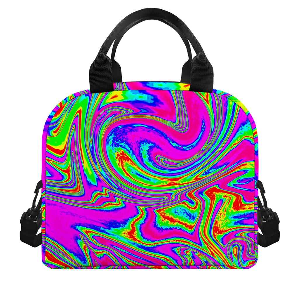 Abstract Psychedelic Liquid Trippy Print Insulated Lunch Bag