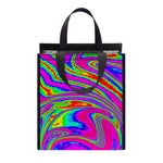 Abstract Psychedelic Liquid Trippy Print Insulated Lunch Tote