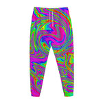 Abstract Psychedelic Liquid Trippy Print Jogger Pants