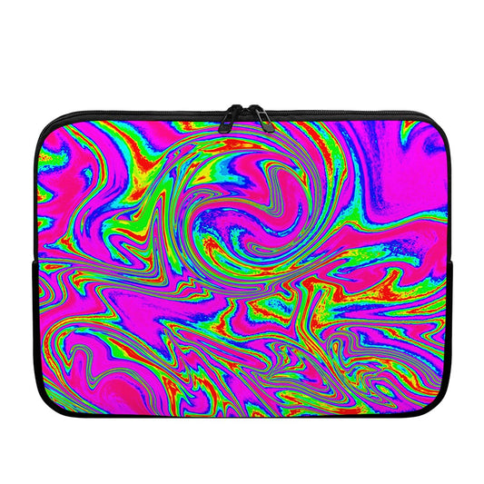 Abstract Psychedelic Liquid Trippy Print Laptop Sleeve
