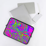 Abstract Psychedelic Liquid Trippy Print Laptop Sleeve