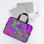 Abstract Psychedelic Liquid Trippy Print Laptop Sleeve With Handle