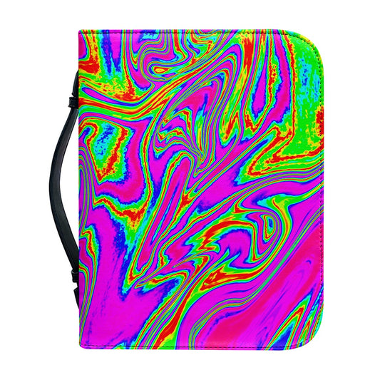 Abstract Psychedelic Liquid Trippy Print Leather Bible Cover