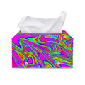 Abstract Psychedelic Liquid Trippy Print Leather Tissue Box Cover