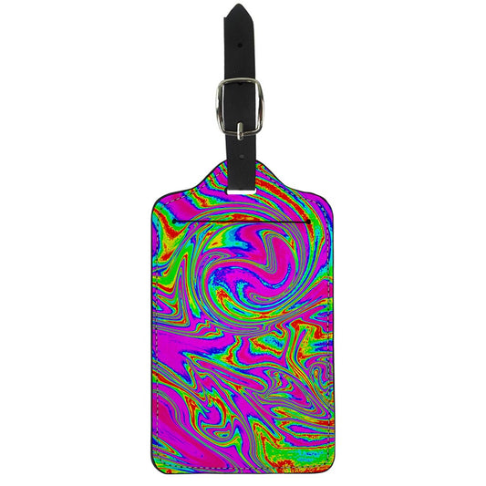 Abstract Psychedelic Liquid Trippy Print Luggage Tag