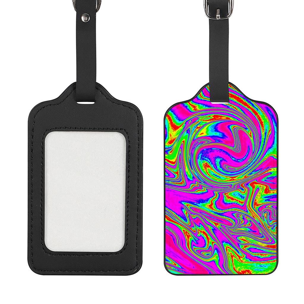 Abstract Psychedelic Liquid Trippy Print Luggage Tag