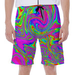 Abstract Psychedelic Liquid Trippy Print Men's Beach Shorts