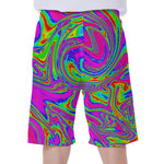 Abstract Psychedelic Liquid Trippy Print Men's Beach Shorts