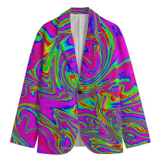 Abstract Psychedelic Liquid Trippy Print Men's Blazer