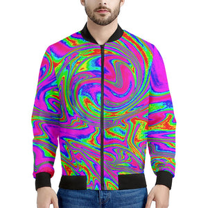 Abstract Psychedelic Liquid Trippy Print Men's Bomber Jacket