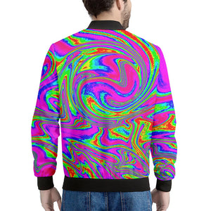 Abstract Psychedelic Liquid Trippy Print Men's Bomber Jacket