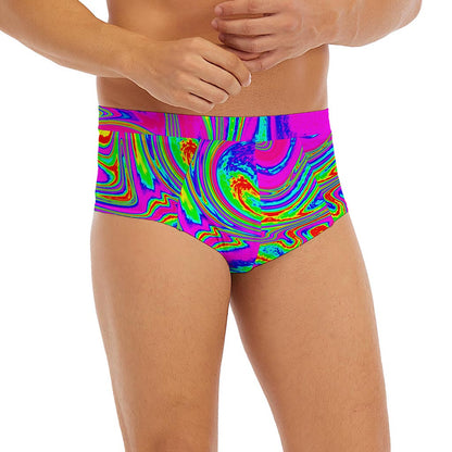 Abstract Psychedelic Liquid Trippy Print Men's Briefs