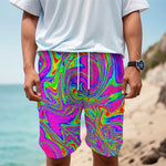 Abstract Psychedelic Liquid Trippy Print Men's Cargo Shorts