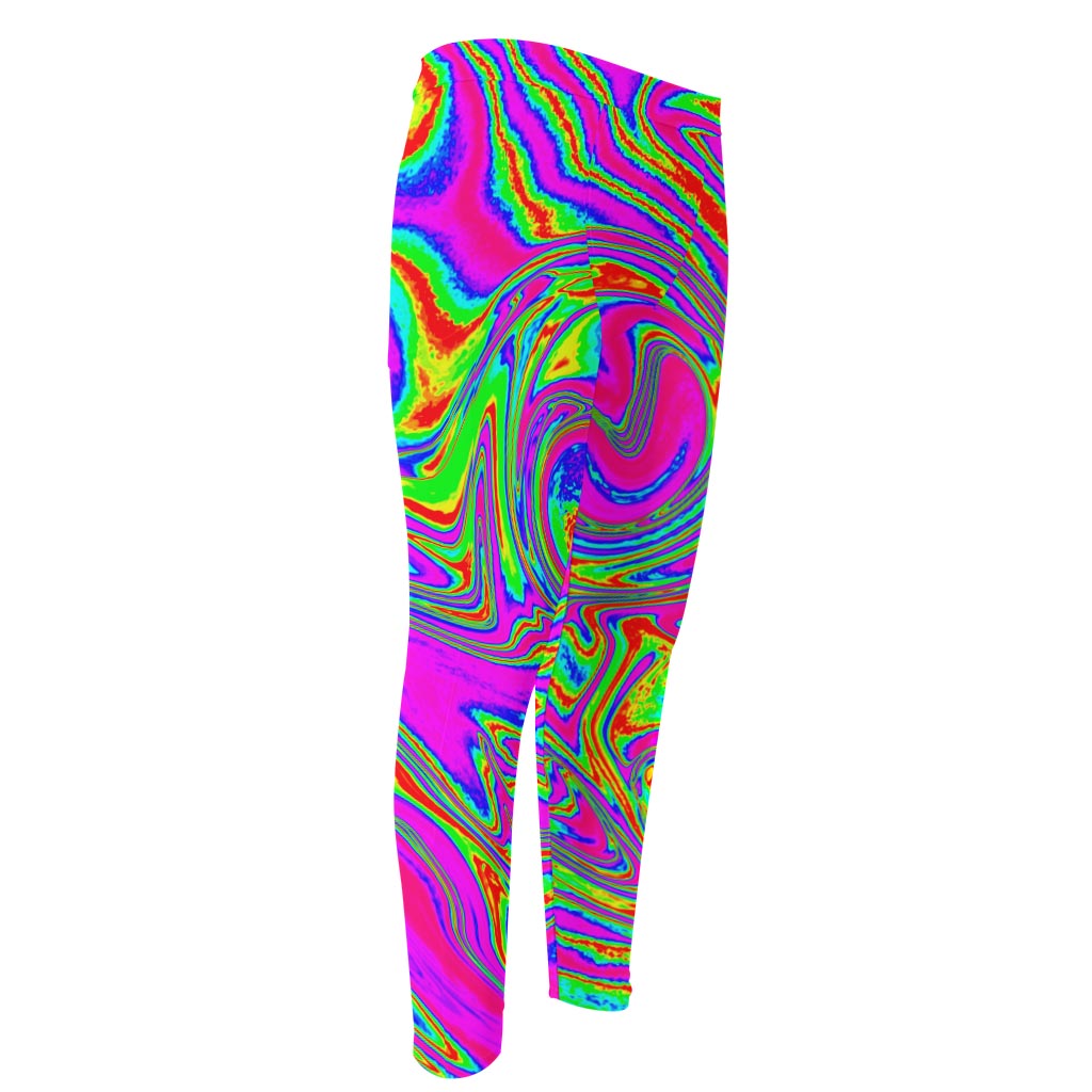 Abstract Psychedelic Liquid Trippy Print Men's Compression Pants
