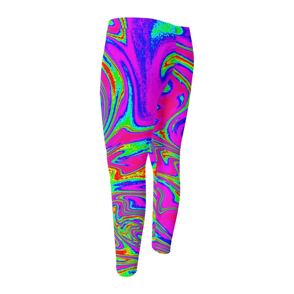 Abstract Psychedelic Liquid Trippy Print Men's Compression Pants