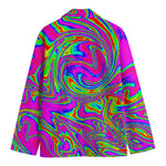 Abstract Psychedelic Liquid Trippy Print Men's Cotton Blazer