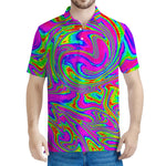 Abstract Psychedelic Liquid Trippy Print Men's Polo Shirt