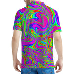 Abstract Psychedelic Liquid Trippy Print Men's Polo Shirt