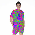 Abstract Psychedelic Liquid Trippy Print Men's Romper