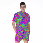 Abstract Psychedelic Liquid Trippy Print Men's Rompers