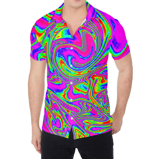Abstract Psychedelic Liquid Trippy Print Men's Shirt
