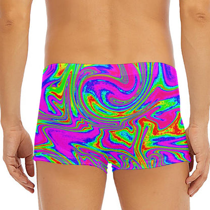 Abstract Psychedelic Liquid Trippy Print Men's Short Boxer Briefs