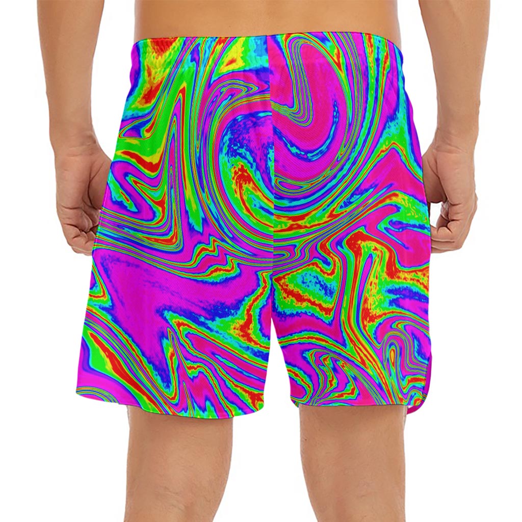 Abstract Psychedelic Liquid Trippy Print Men's Split Running Shorts