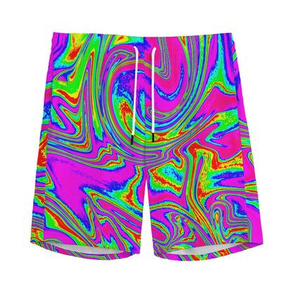 Abstract Psychedelic Liquid Trippy Print Men's Sports Shorts