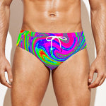 Abstract Psychedelic Liquid Trippy Print Men's Swim Briefs