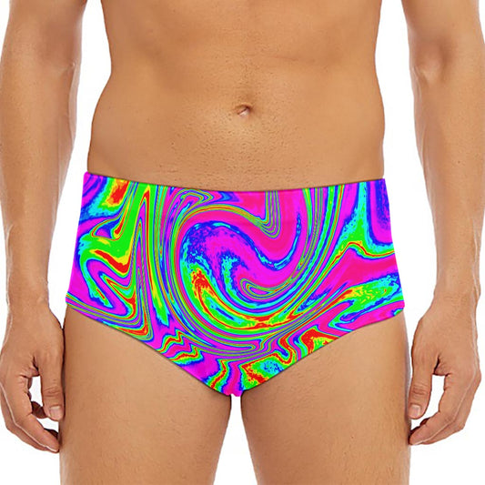 Abstract Psychedelic Liquid Trippy Print Men's Triangle Swim Briefs