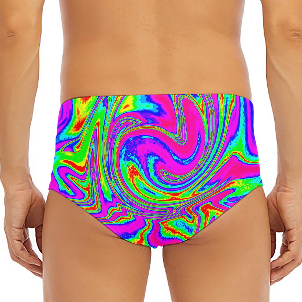 Abstract Psychedelic Liquid Trippy Print Men's Triangle Swim Briefs