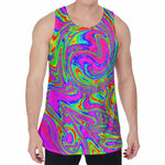 Abstract Psychedelic Liquid Trippy Print Men's Velvet Tank Top