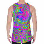 Abstract Psychedelic Liquid Trippy Print Men's Velvet Tank Top