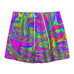Abstract Psychedelic Liquid Trippy Print Mesh Shorts