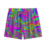 Abstract Psychedelic Liquid Trippy Print Mesh Shorts