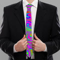 Abstract Psychedelic Liquid Trippy Print Necktie