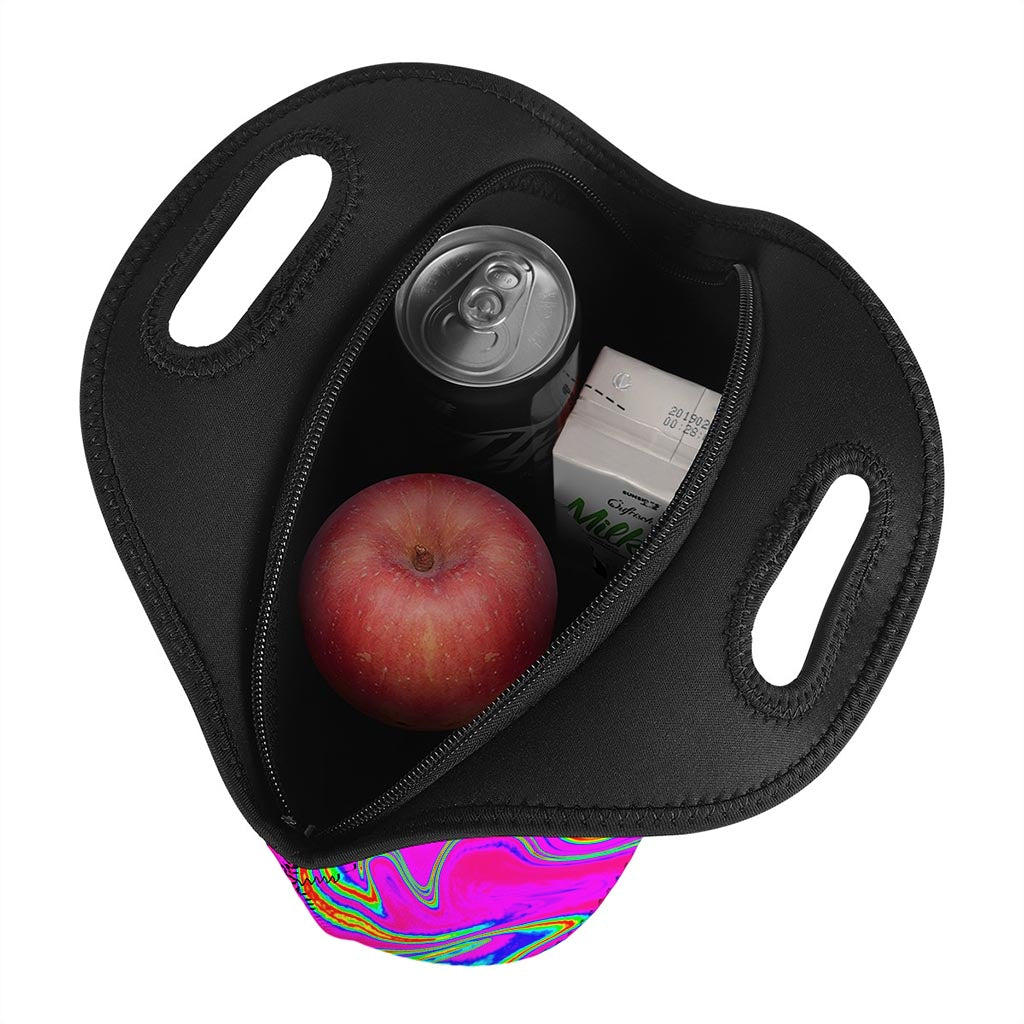 Abstract Psychedelic Liquid Trippy Print Neoprene Lunch Bag