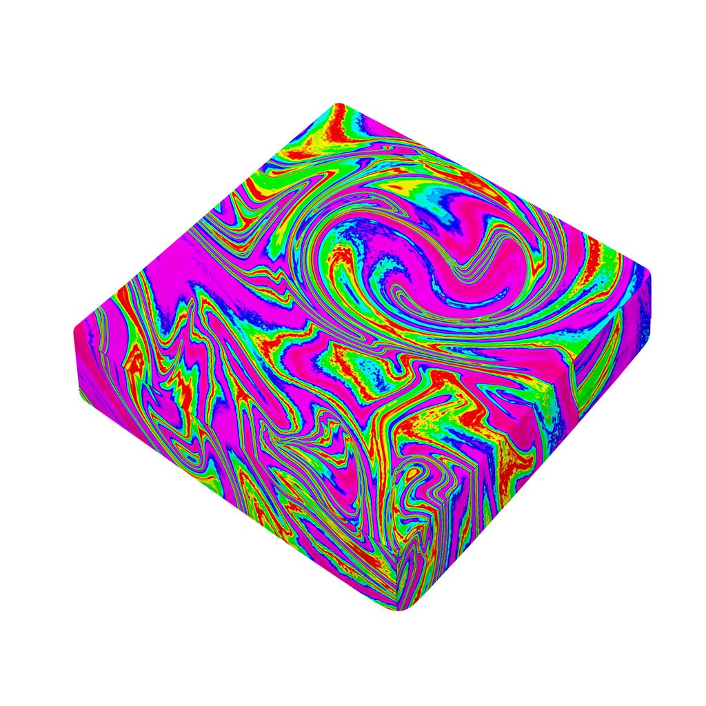 Abstract Psychedelic Liquid Trippy Print Outdoor Seat Cushion Cover