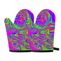 Abstract Psychedelic Liquid Trippy Print Oven Mitts