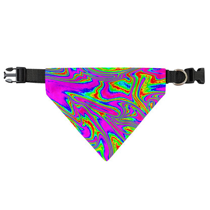 Abstract Psychedelic Liquid Trippy Print Over The Collar Dog Bandana