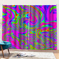 Abstract Psychedelic Liquid Trippy Print Pencil Pleat Curtains