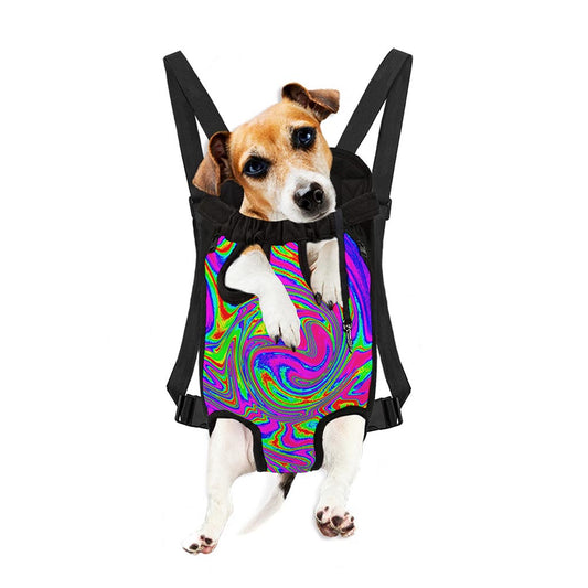 Abstract Psychedelic Liquid Trippy Print Pet Carrier Backpack