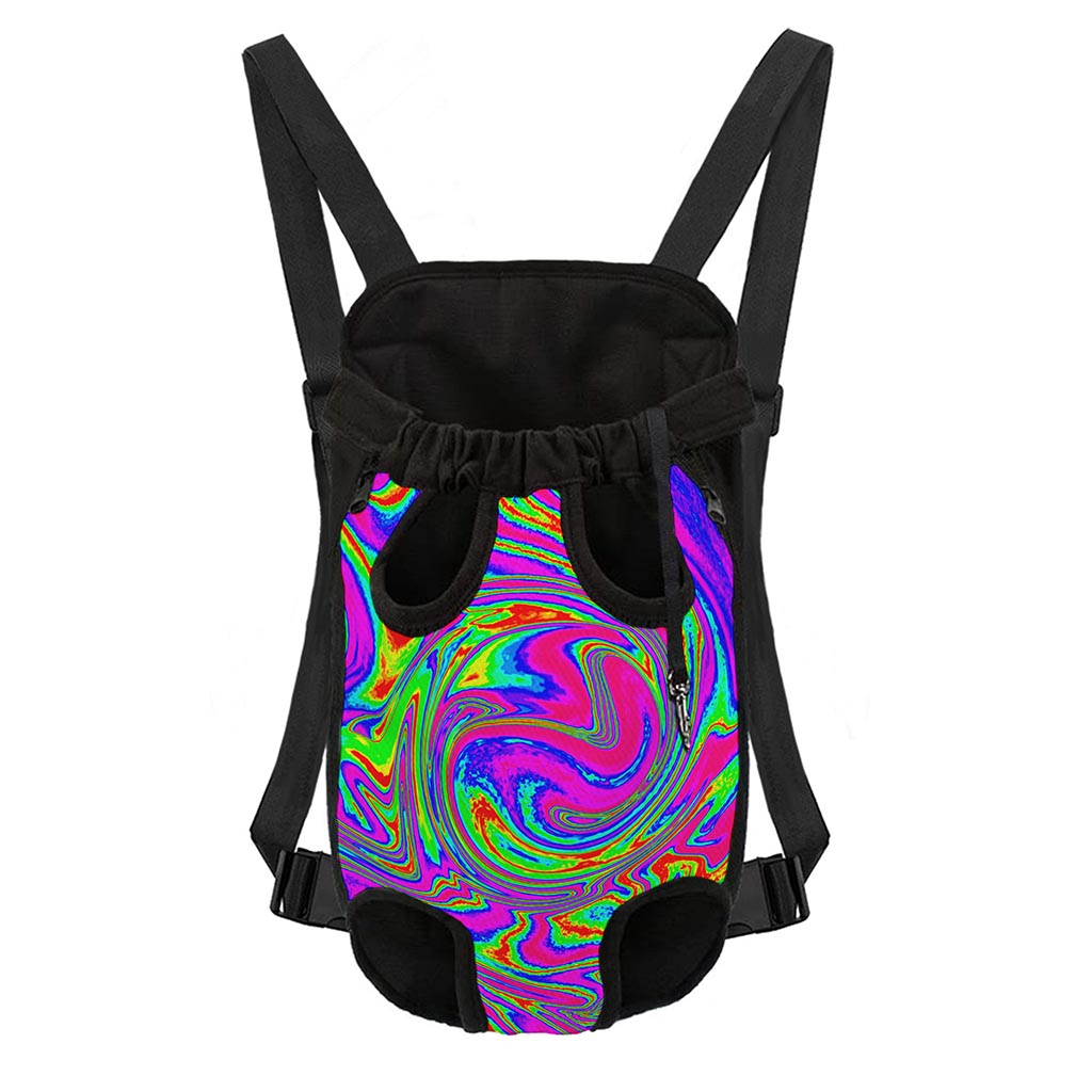 Abstract Psychedelic Liquid Trippy Print Pet Carrier Backpack