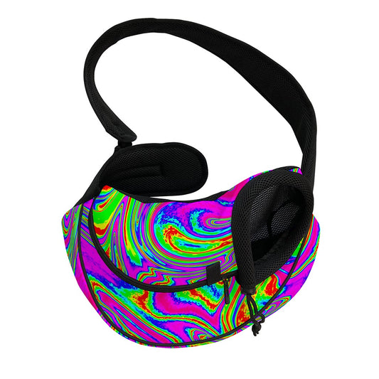 Abstract Psychedelic Liquid Trippy Print Pet Sling Carrier