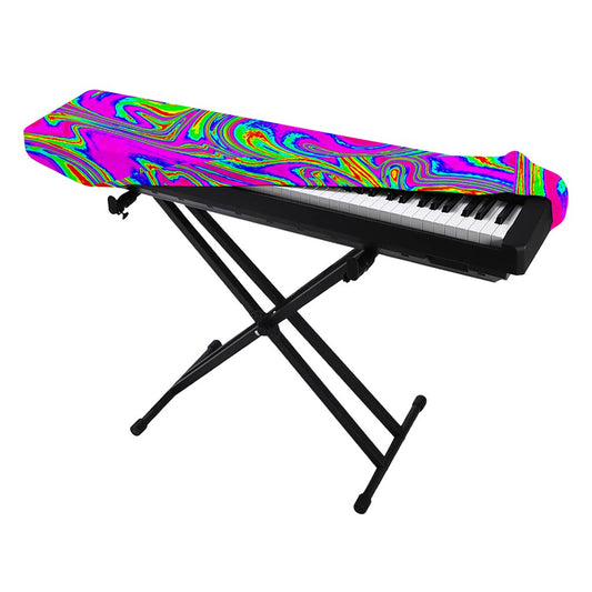 Abstract Psychedelic Liquid Trippy Print Piano Keyboard Cover